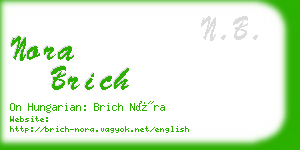 nora brich business card